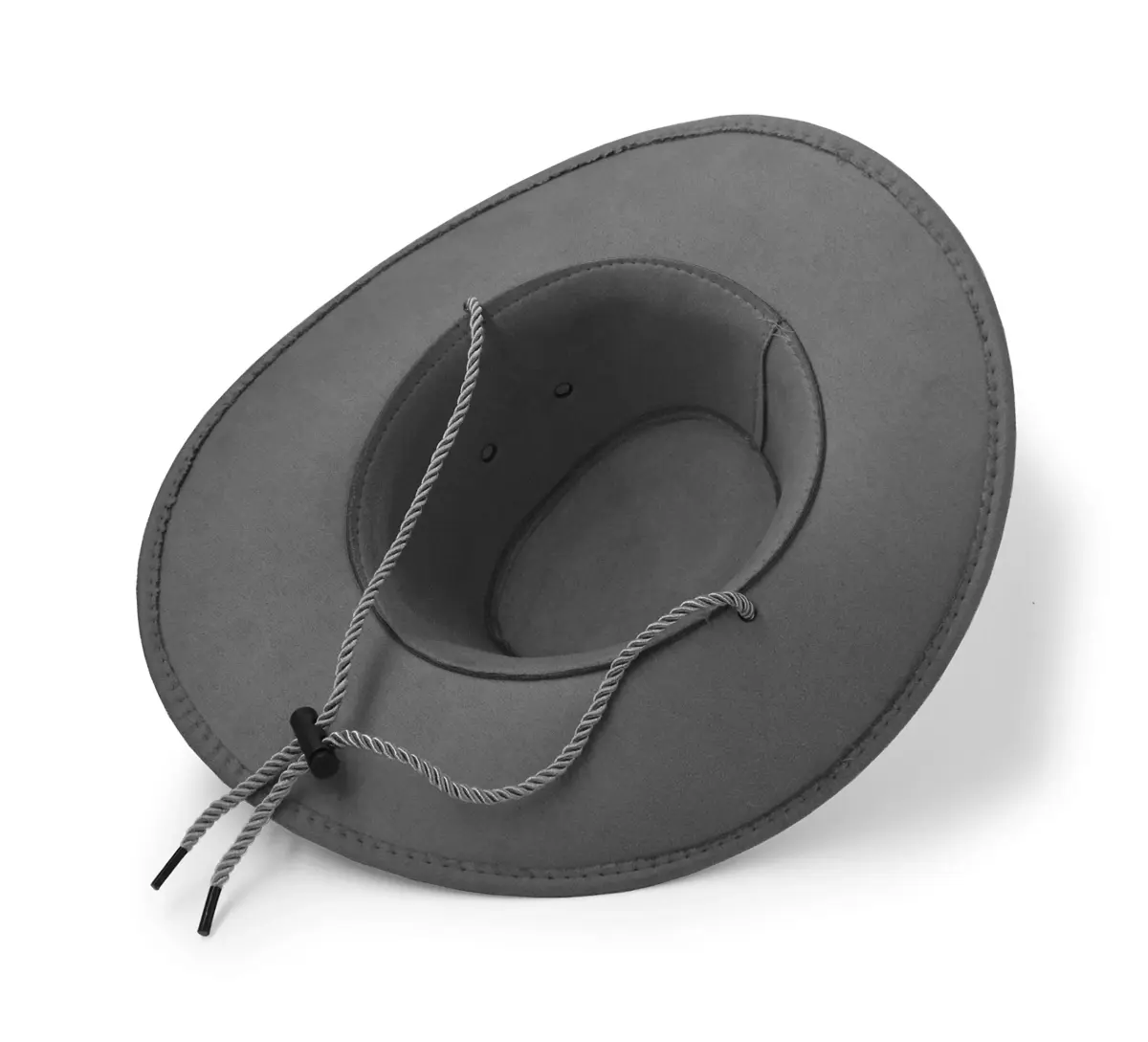 UltraKey Grey Cowboy Hat with Chin Strap & Breathable Eyelets | Travel Cap for Outdoor Sun Protection - view 7