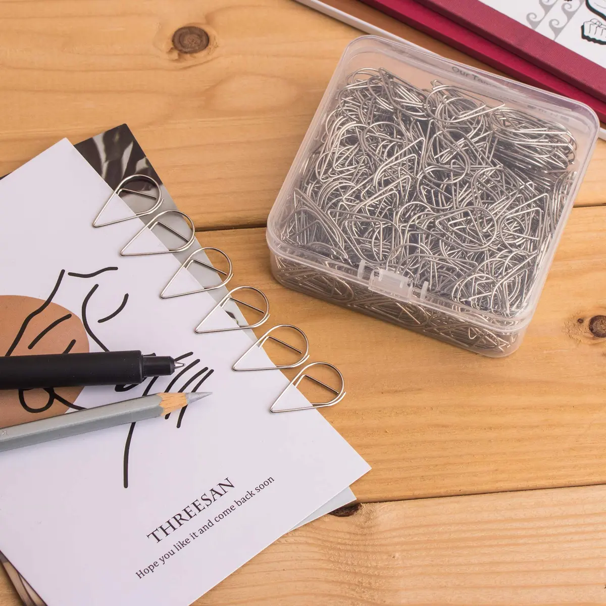 VENCINK Silver Teardrop Paper Clips 300 pcs | Durable Stainless Steel Office & School Supplies - view 6