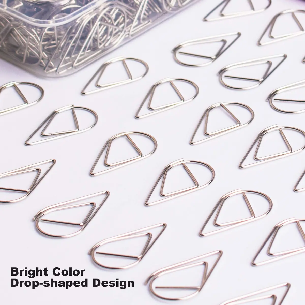 VENCINK Silver Teardrop Paper Clips 300 pcs | Durable Stainless Steel Office & School Supplies - view 2