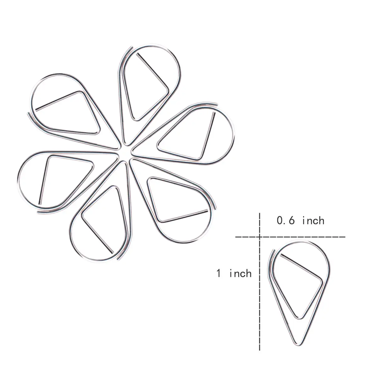 VENCINK Silver Teardrop Paper Clips 300 pcs | Durable Stainless Steel Office & School Supplies - view 3