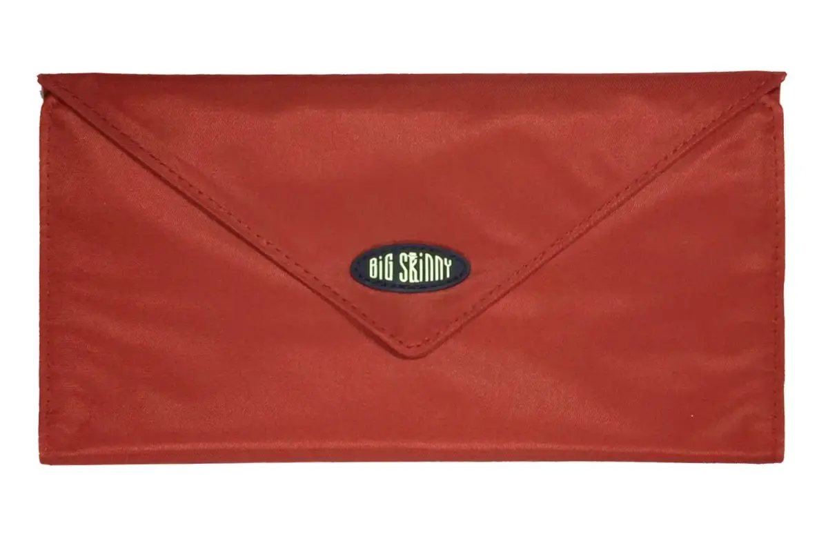 Big Skinny Slimvelope TriFold Clutch Wallet Lipstick Red | Holds 40 Cards, Machine Washable - view 4