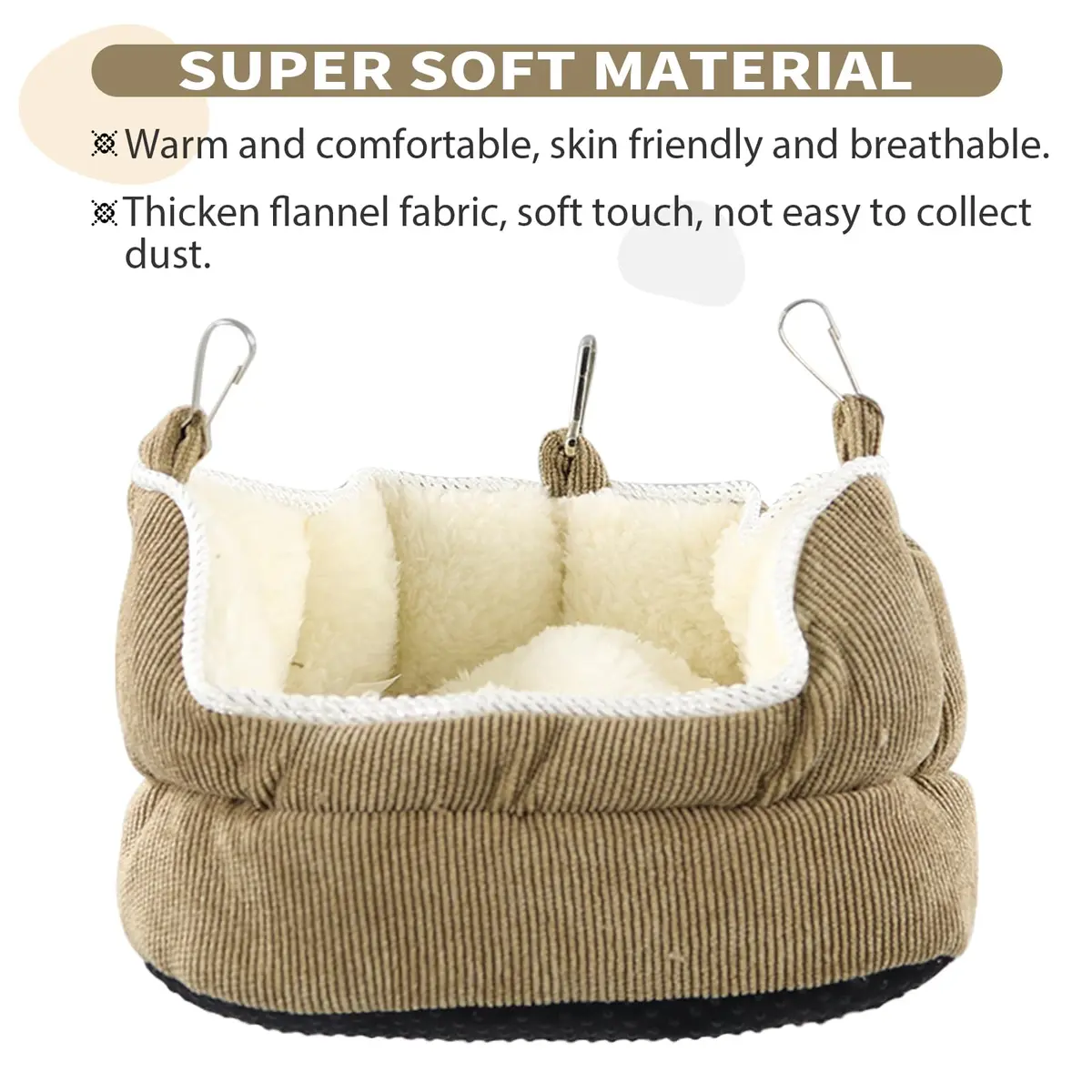 QBLEEV Bird Nest House Winter Warm Bird Bed for Cage Hanging Bird Hammock Soft Plush Snuggle Hut Tent, Large - view 2