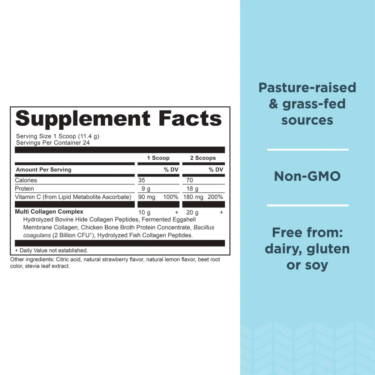 Ancient Nutrition Multi Collagen Protein Powder Strawberry Lemonade 24 Servings | Supports Skin, Joints, Gut Health - view 2