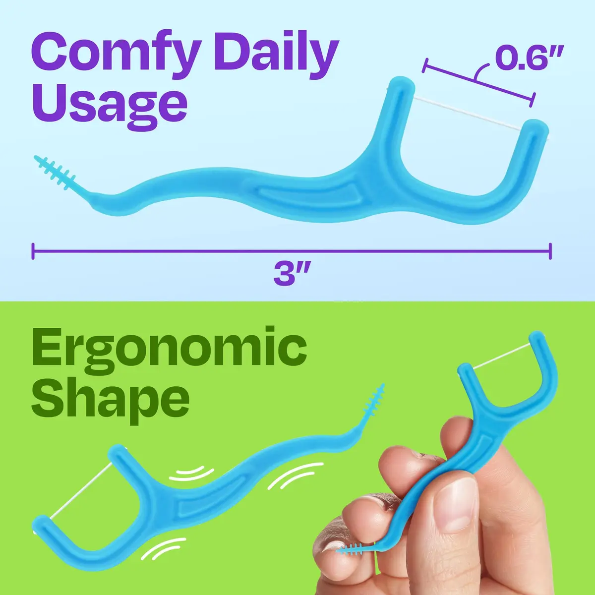 Trueocity Mint Dental Floss Picks 200 Count | Sensitive Gums Glide & Clean - view 5