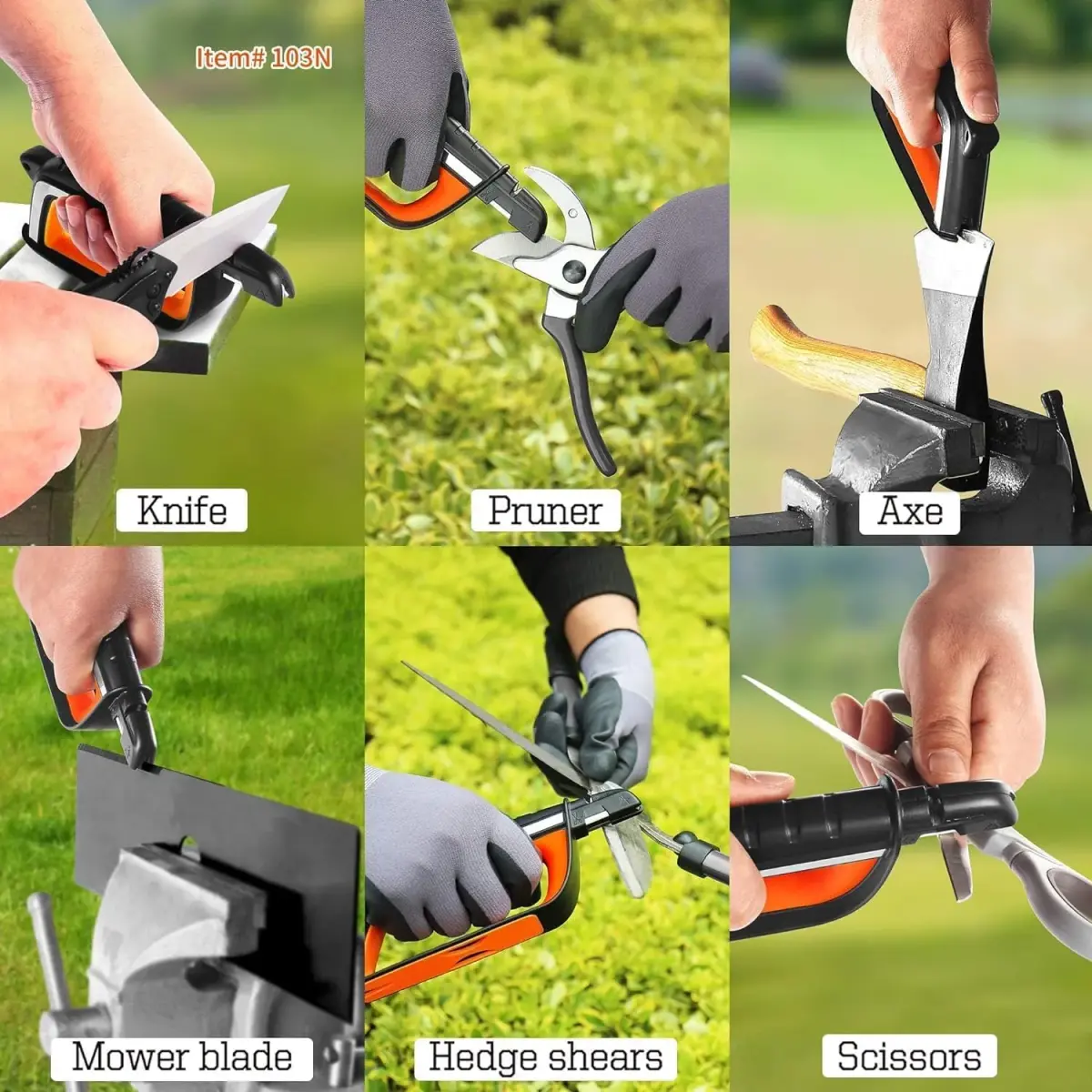 SHARPAL Pocket Knife Sharpener & Garden Tool Sharpener Combo Gift Pack | 6-In-1 Survival Tool with Fire Starter & Whistle - view 8