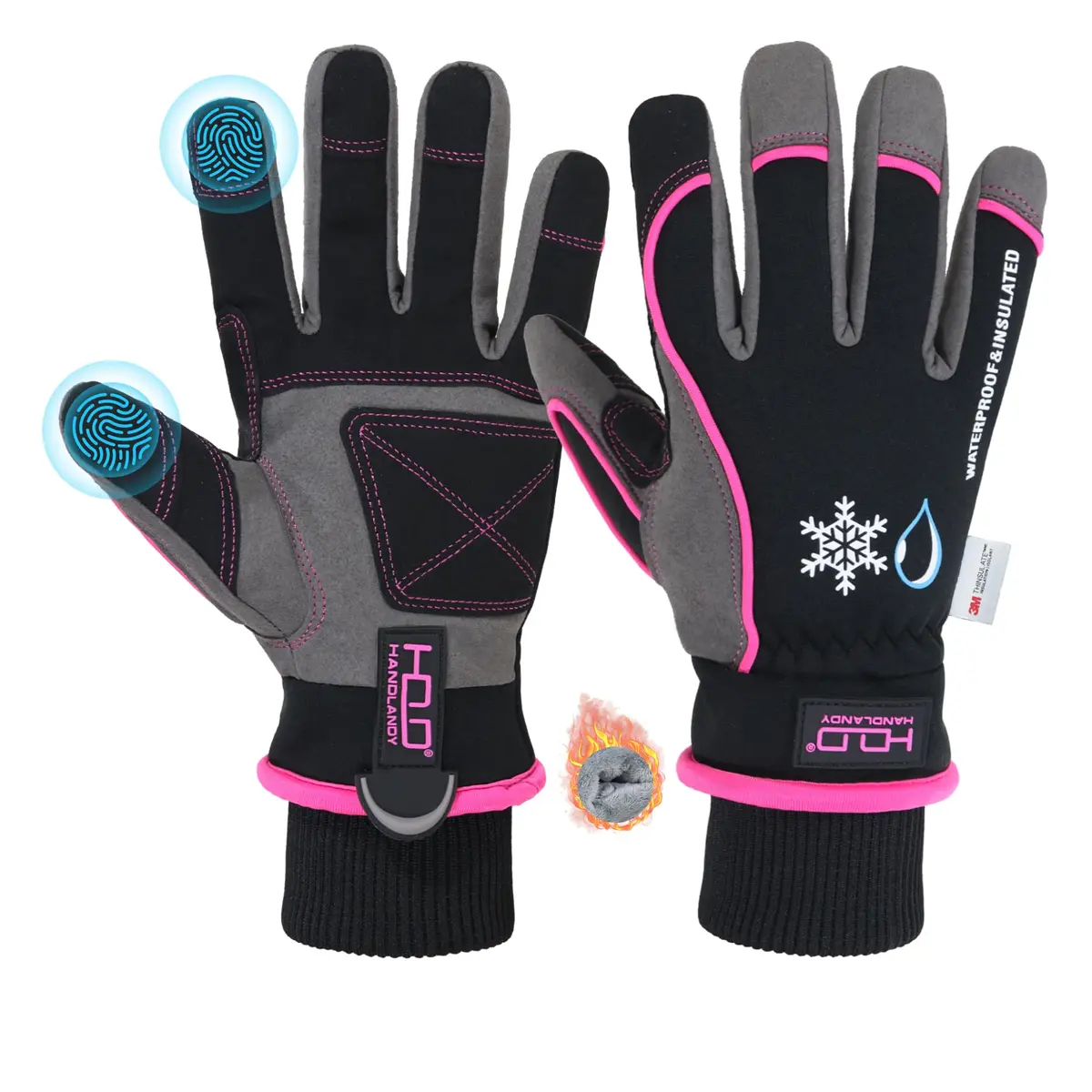 HANDLANDY Winter Work Gloves 3M Thinsulate Waterproof Insulated Gloves | Snow & Cold Weather Protection - main product image