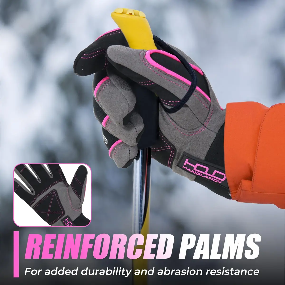 HANDLANDY Winter Work Gloves 3M Thinsulate Waterproof Insulated Gloves | Snow & Cold Weather Protection - view 4