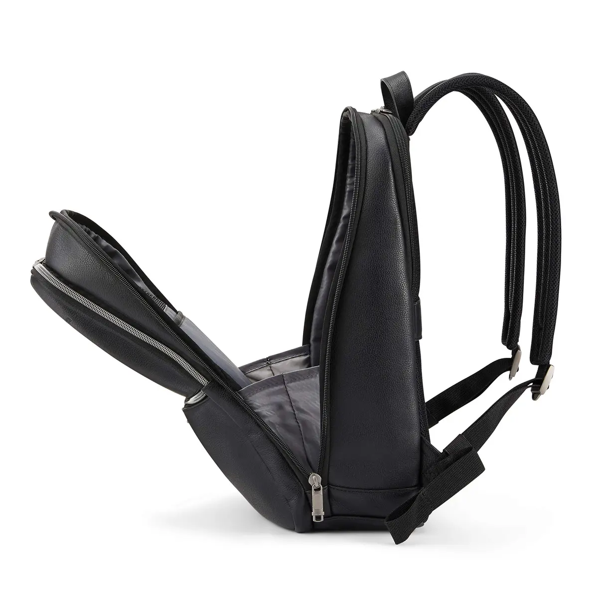 Samsonite Classic Leather Slim Backpack Black | 16.1"H x 11"W x 5.5"D - view 6