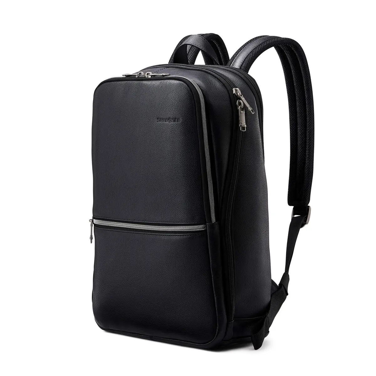 Samsonite Classic Leather Slim Backpack Black | 16.1"H x 11"W x 5.5"D - main product image
