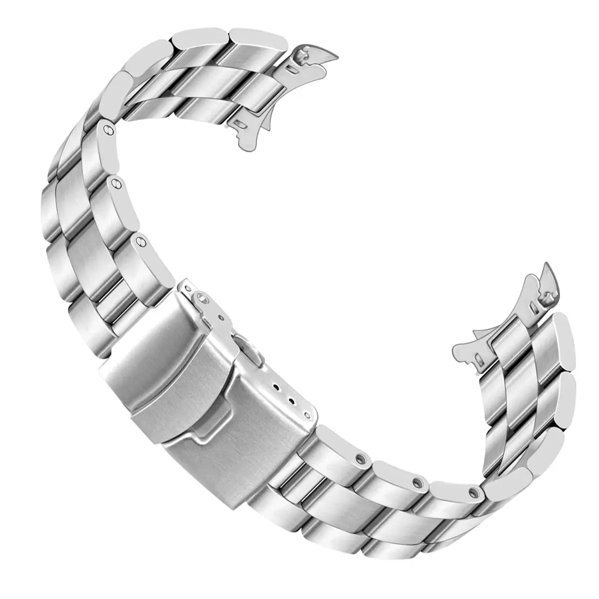 Juntan 20mm Watch Band Stainless Steel | Curved Solid End Tapered Strap for Men & Women, Silver - main product image