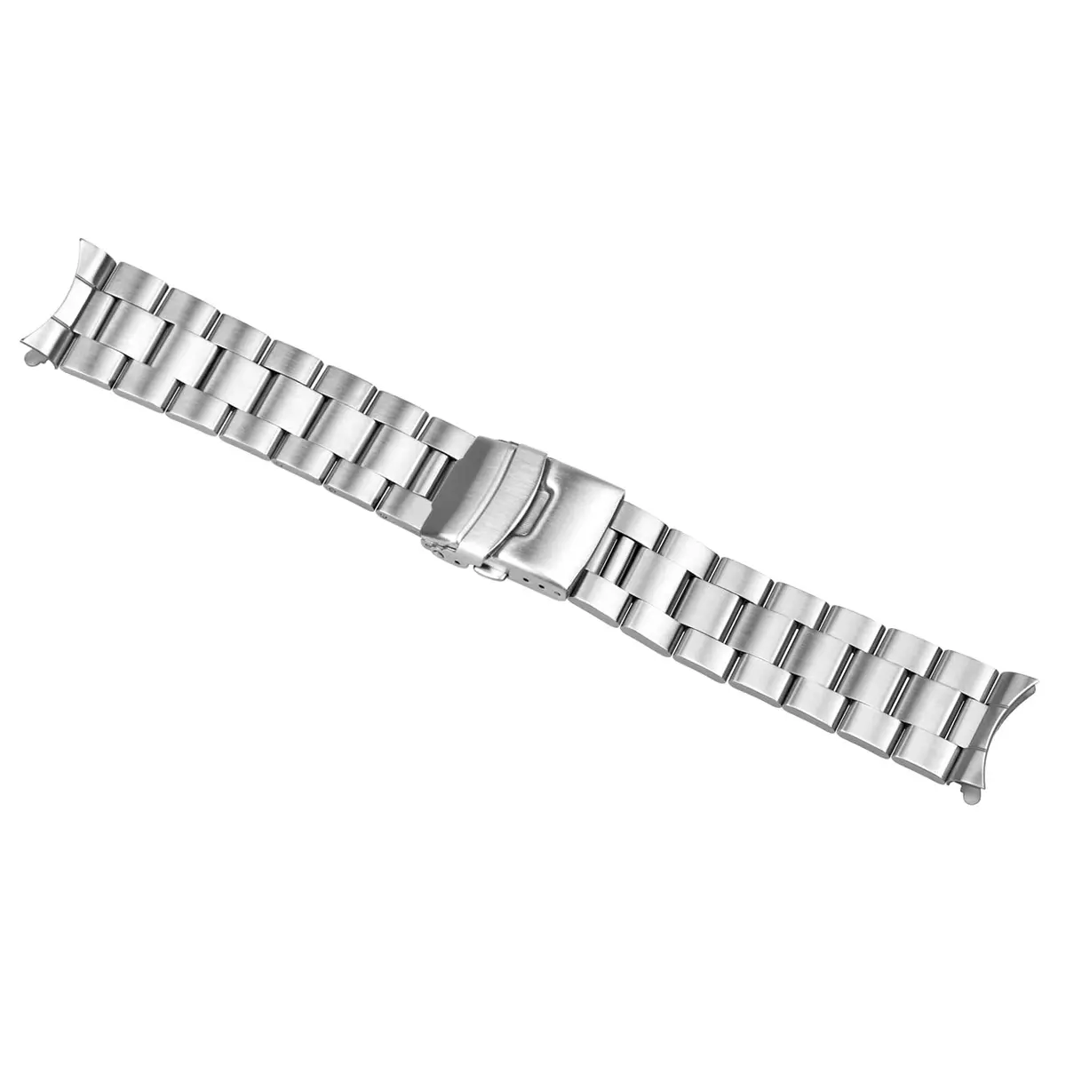 Juntan 20mm Watch Band Stainless Steel | Curved Solid End Tapered Strap for Men & Women, Silver - view 3