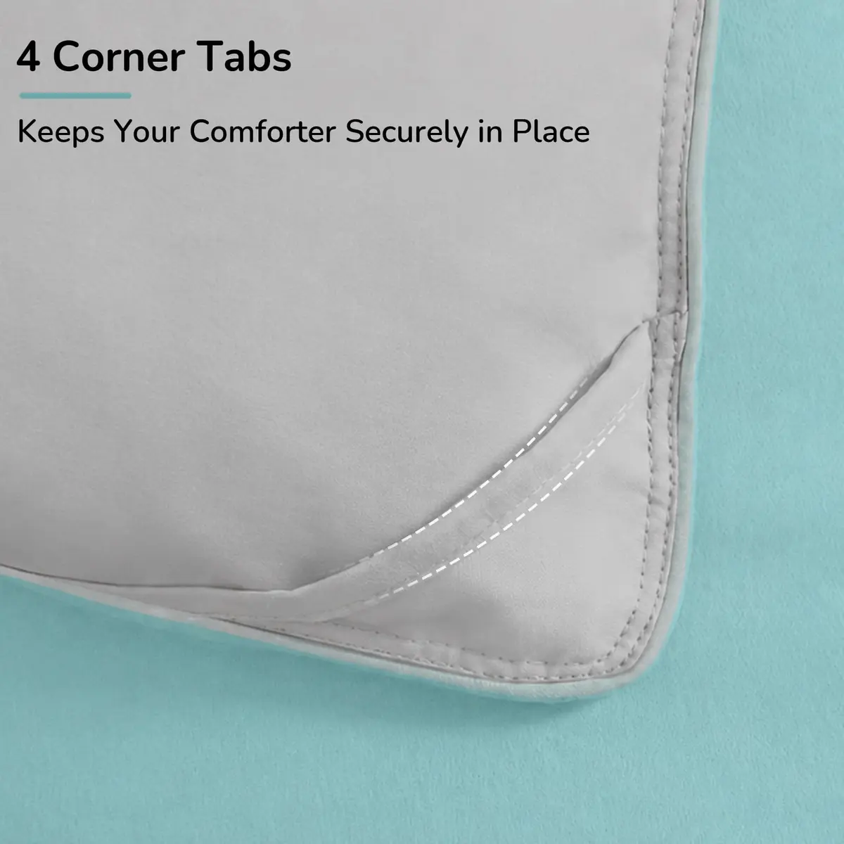 downluxe Twin Comforter Set Light Blue/Gray | Soft Reversible 2-Piece Bedding - view 6