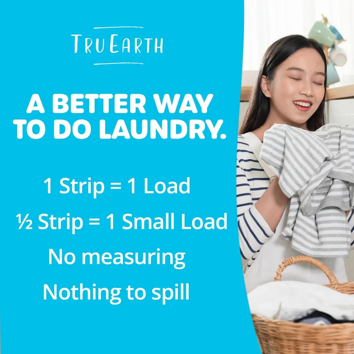 Tru Earth Dry Laundry Detergent Sheets, Fresh Linen, 64 Count | Eco-Friendly, Hypoallergenic & Compact - view 6