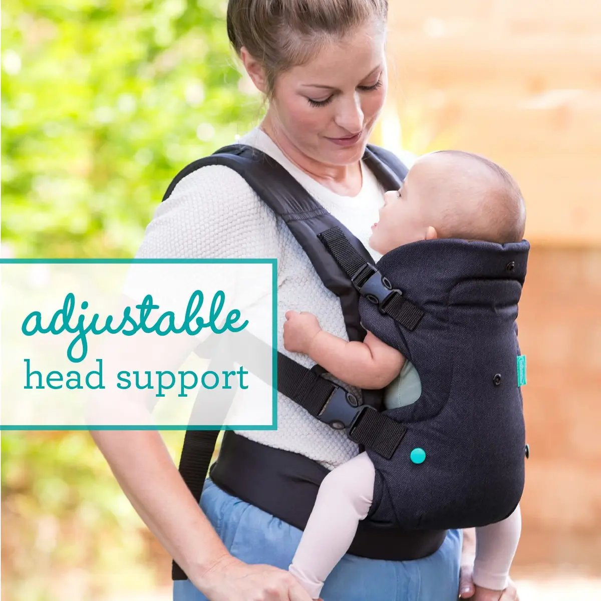 Infantino Flip 4-in-1 Baby Carrier Convertible Ergonomic, Black Denim | Adjustable, Ergonomic & Grow-with-Your Baby (70-120 chars) - view 4