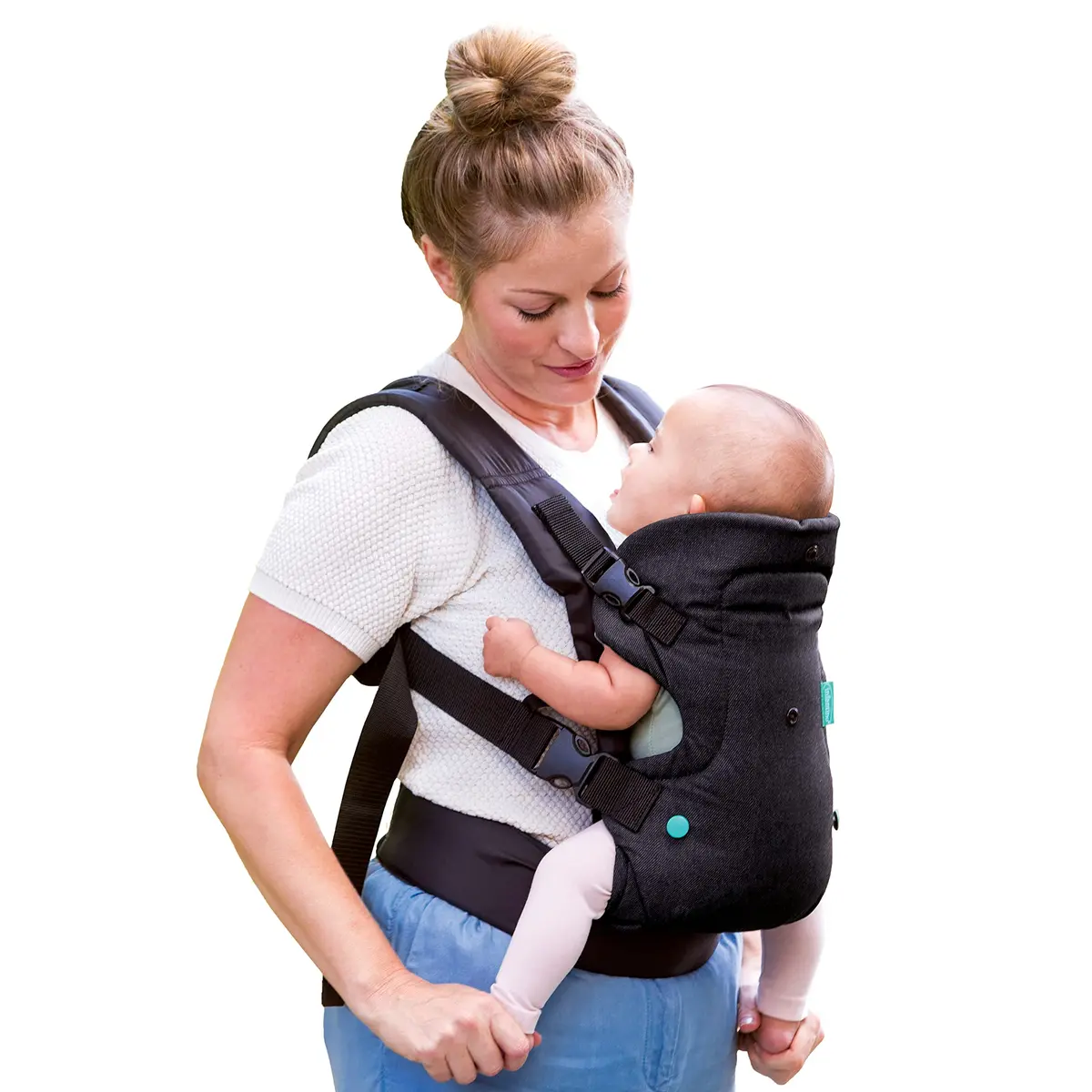 Infantino Flip 4-in-1 Baby Carrier Convertible Ergonomic, Black Denim | Adjustable, Ergonomic & Grow-with-Your Baby (70-120 chars) - main product image