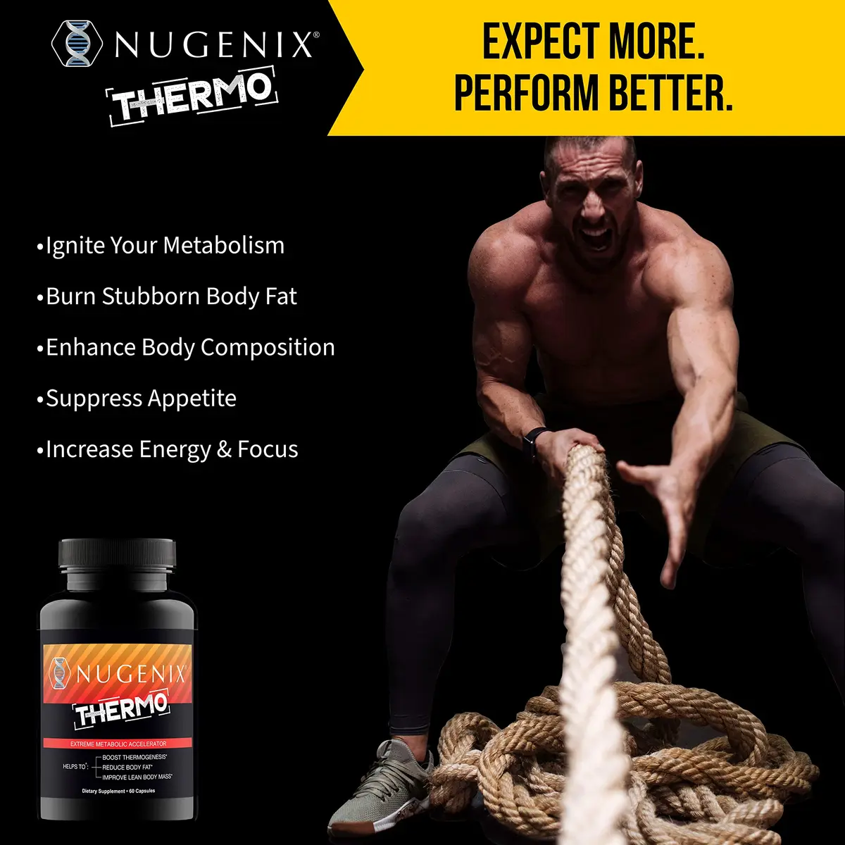 Nugenix Thermo - Thermogenic Fat Burner for Men, 60 Count | Supports Weight Loss & Metabolism - view 3