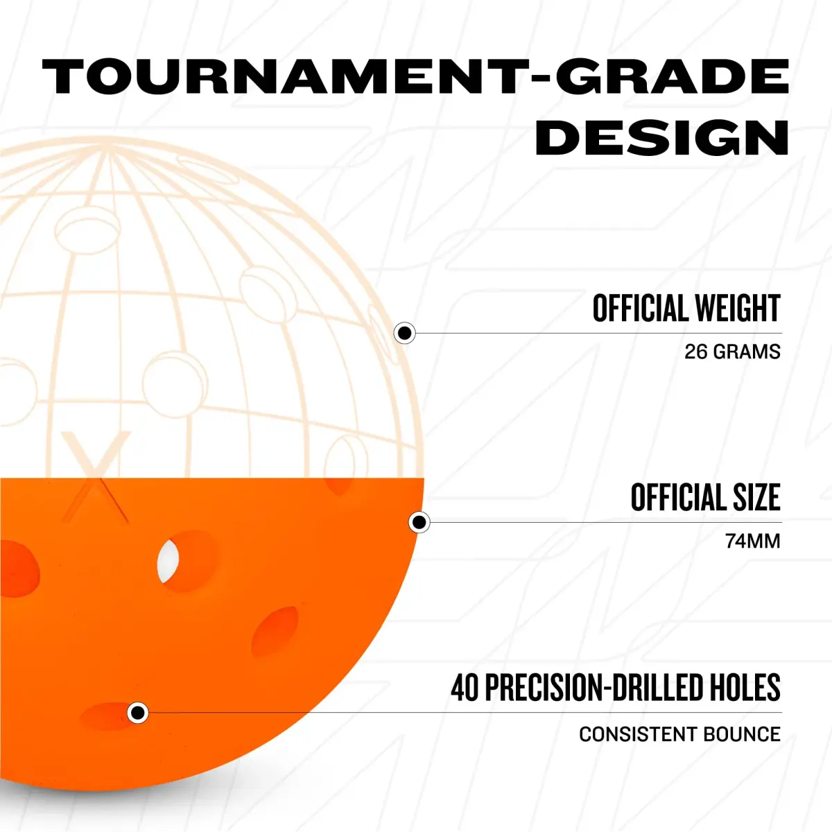 Franklin Sports X-40 Outdoor Pickleballs 74mm (2.91 inches) | USAPA Approved Tournament Balls - view 5
