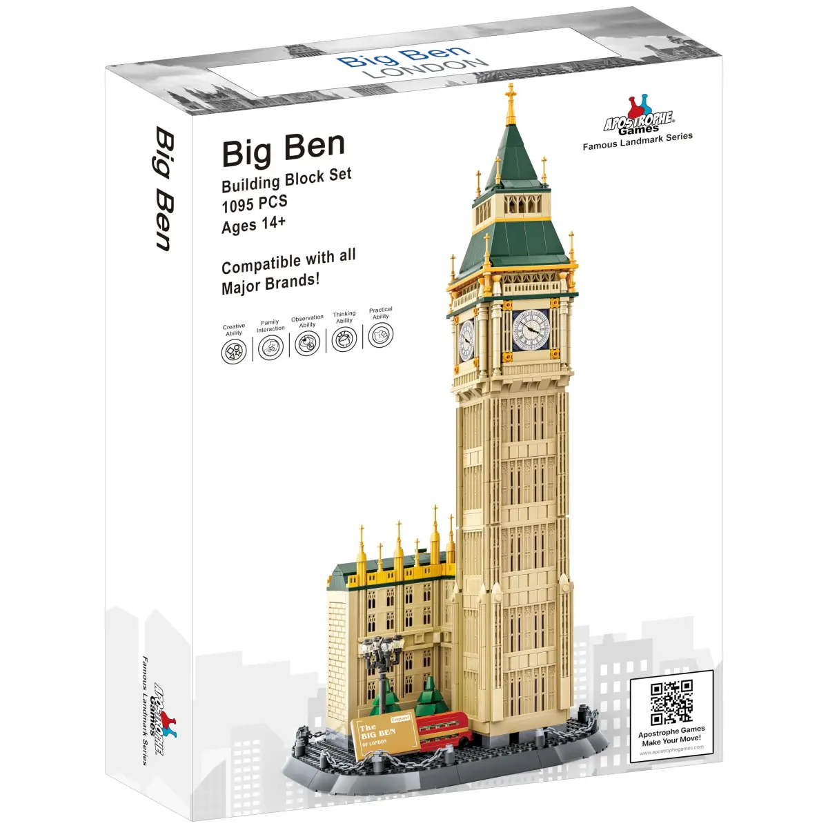 Apostrophe Games Big Ben Building Block Set 1095 Pieces | Educational Architecture Model - view 6