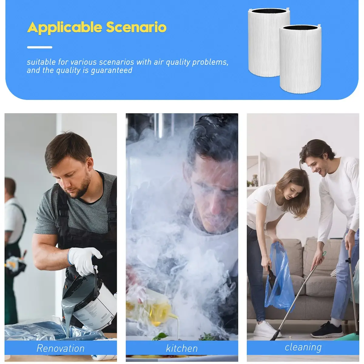 Colorfullife Blue Pure 411 Replacement Filter 2-Pack | H13 HEPA & Activated Carbon for Air Purifiers - view 5