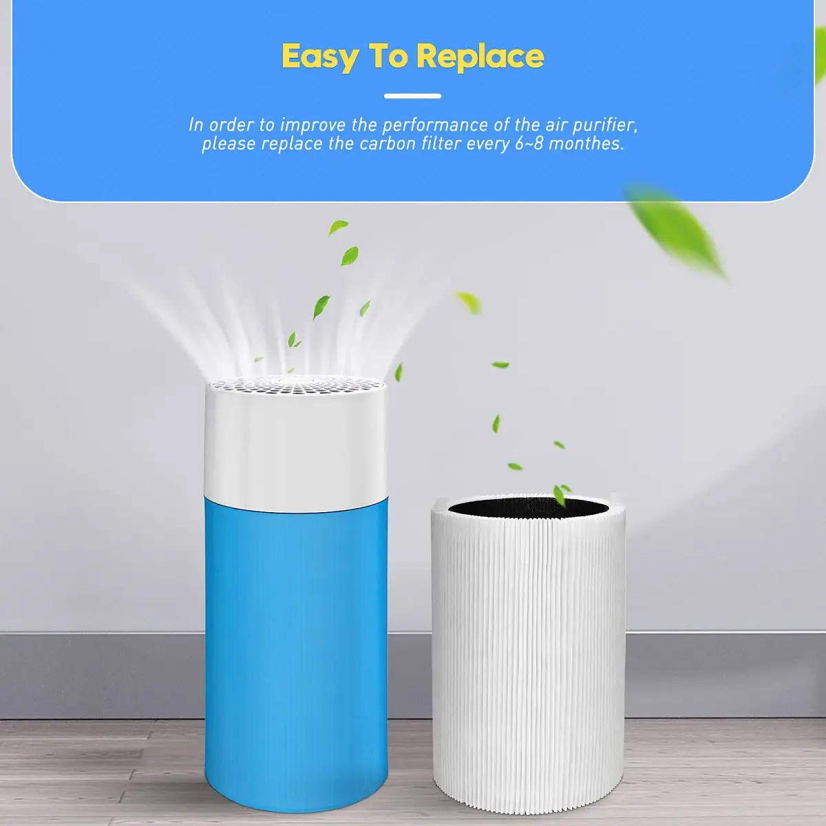 Colorfullife Blue Pure 411 Replacement Filter 2-Pack | H13 HEPA & Activated Carbon for Air Purifiers - view 7