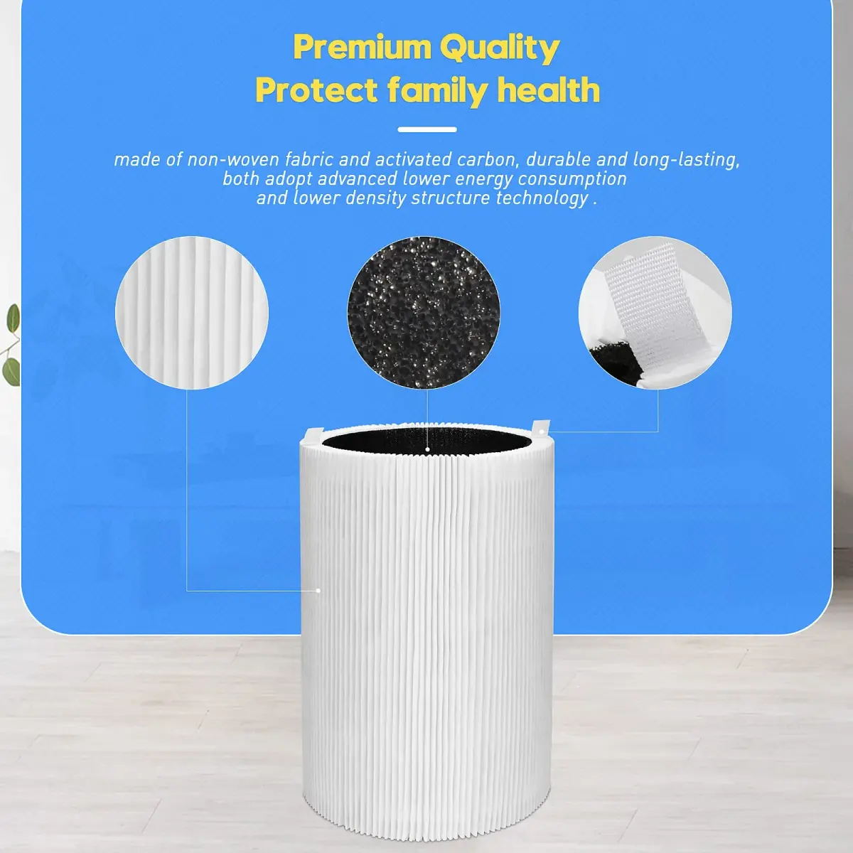 Colorfullife Blue Pure 411 Replacement Filter 2-Pack | H13 HEPA & Activated Carbon for Air Purifiers - view 3