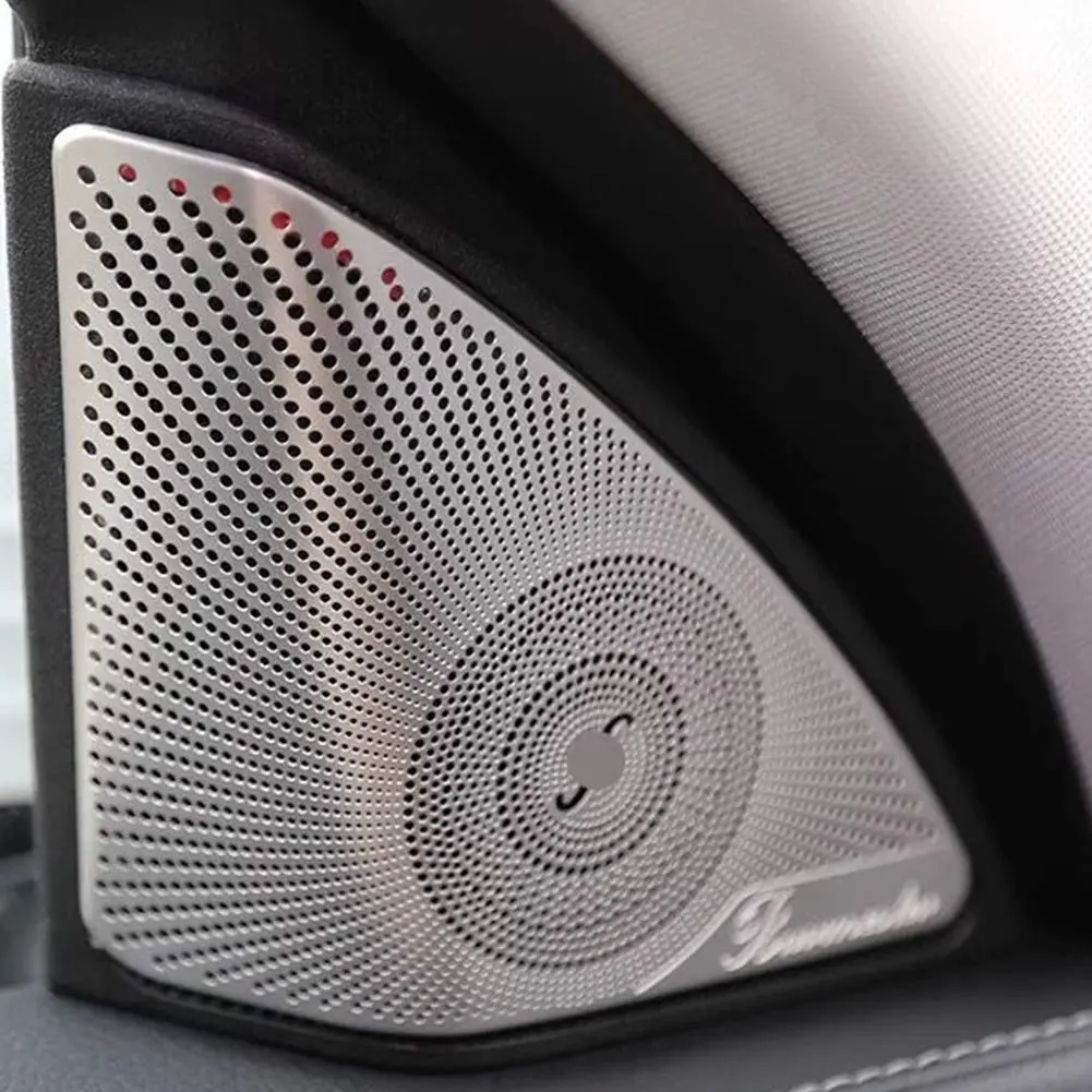 Cicony Car Door Speaker Cover Trim for Mercedes Benz W205 2015-2017 | Stainless Steel Matte Finish - view 2