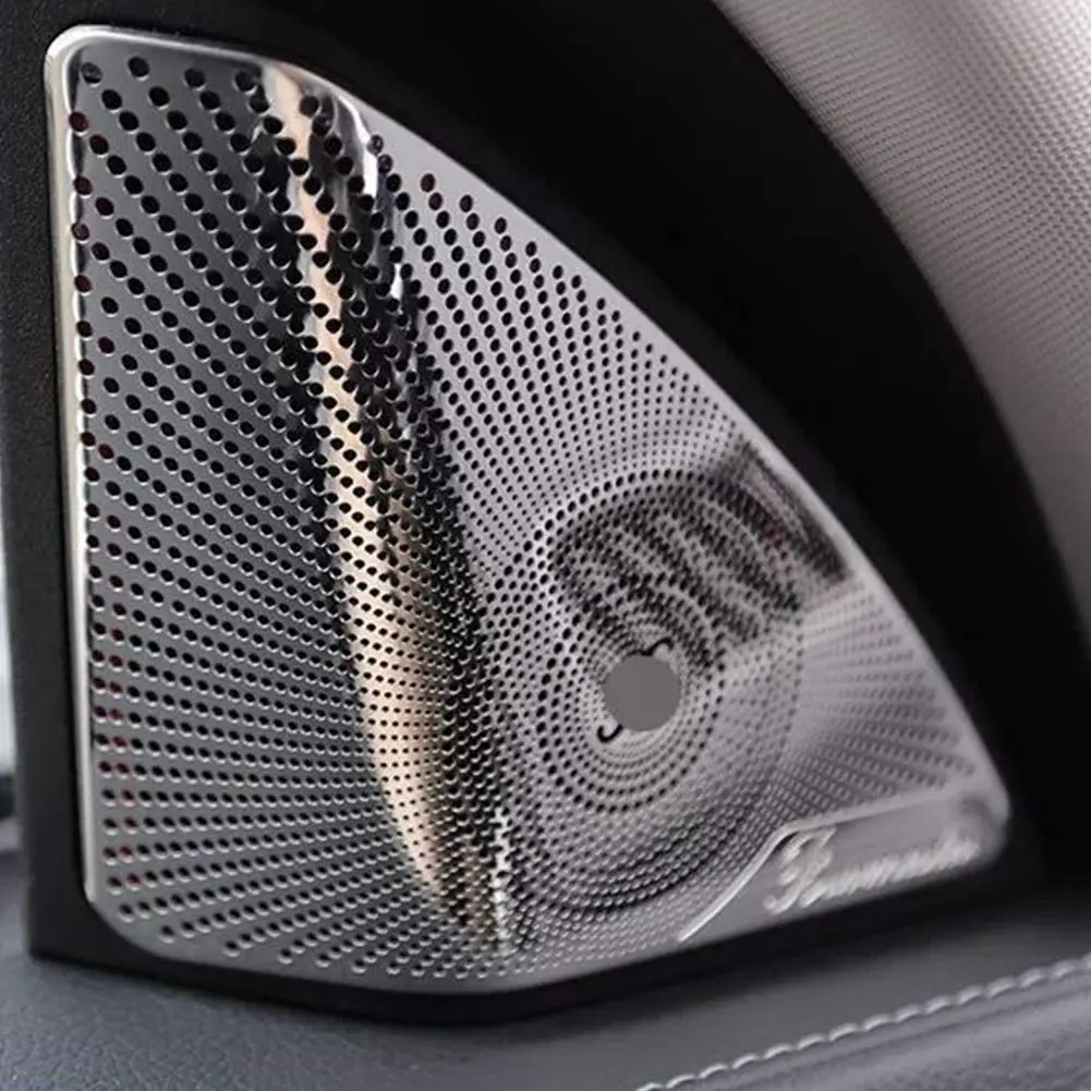 Cicony Car Door Speaker Cover Trim for Mercedes Benz W205 2015-2017 | Stainless Steel Matte Finish - view 4