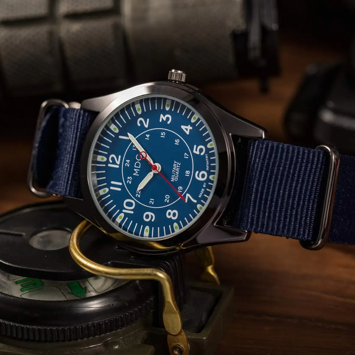 Infantry MDC Men's Field Watch 40mm Blue Nylon Strap | Japanese Quartz Movement - view 5