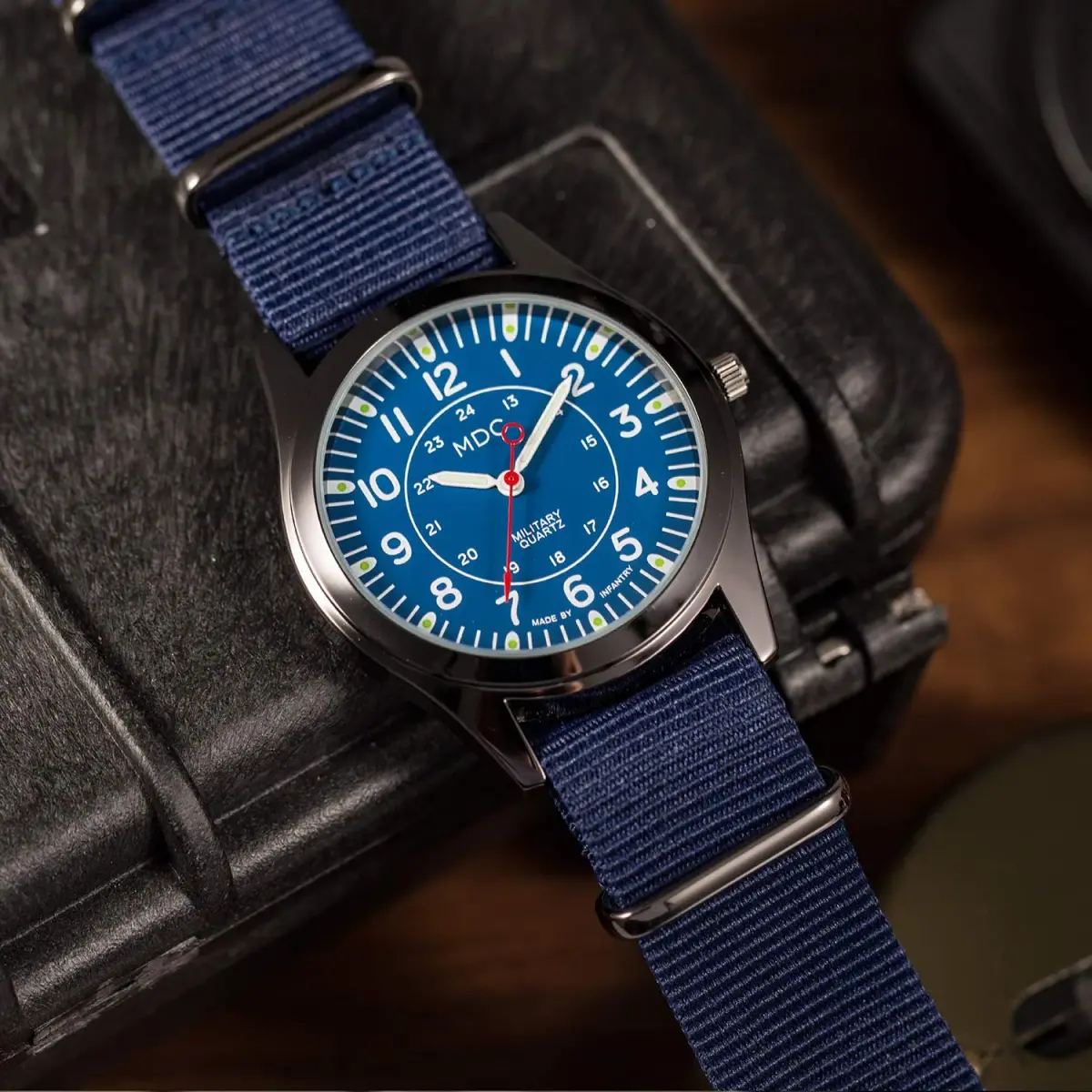 Infantry MDC Men's Field Watch 40mm Blue Nylon Strap | Japanese Quartz Movement - view 4