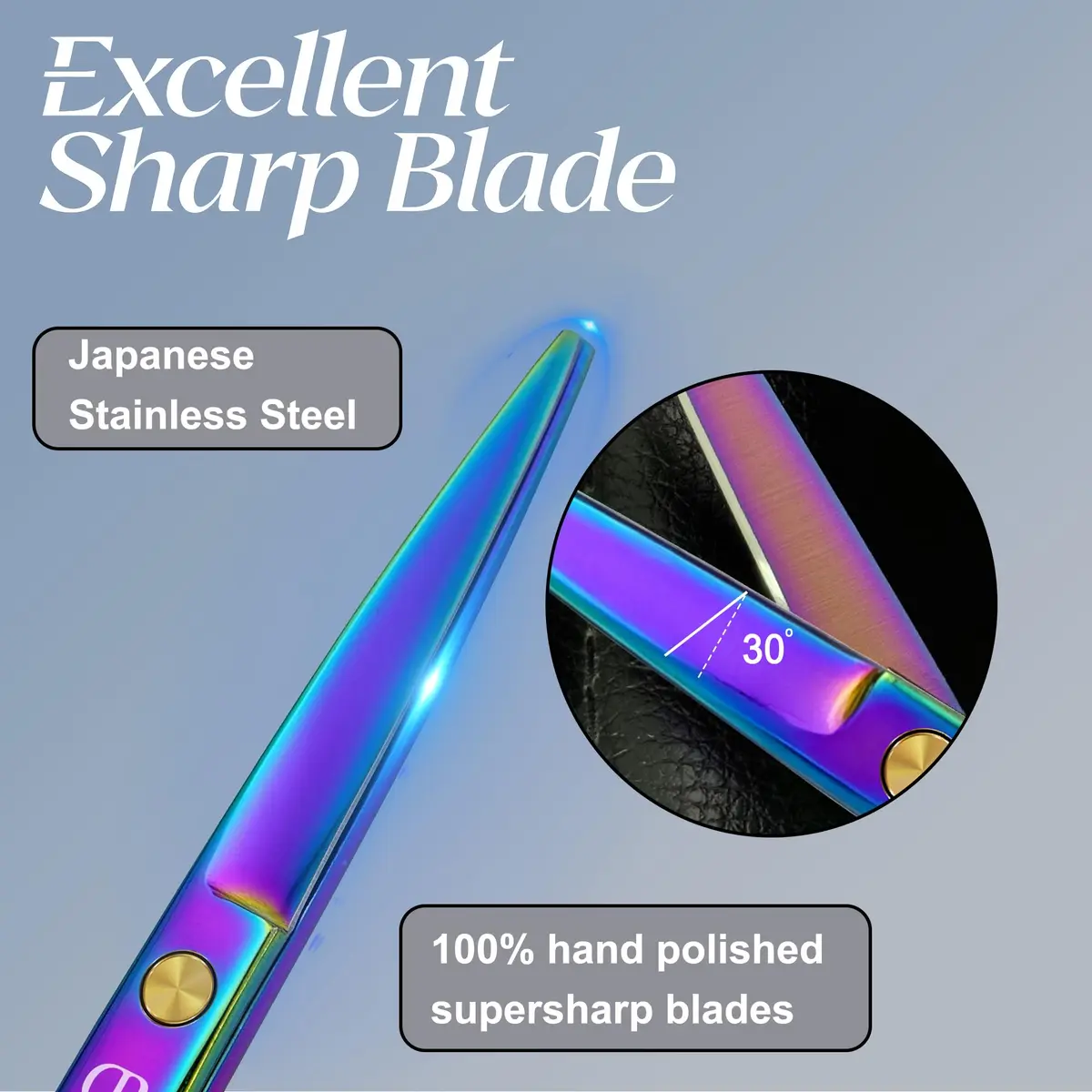 JAVENPROLIU Professional Hair Cutting Shears 6.5 Inch (16.5 cm) | Japanese 440C Steel Barber Scissors - view 3