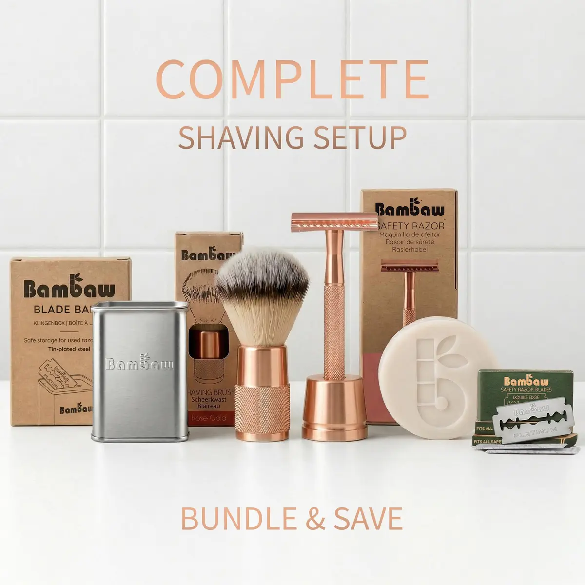 Bambaw Safety Razor for Women with 5 Double Edge Blades | Eco-Friendly, Reusable & Plastic-Free Rose Gold - view 6