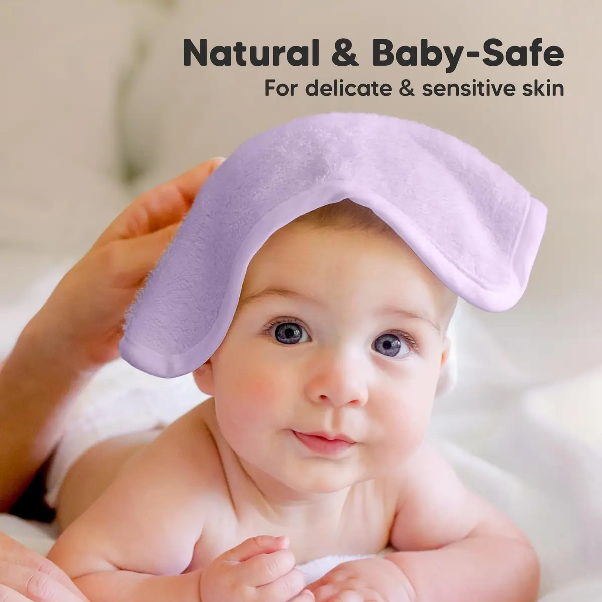 KeaBabies Baby Washcloths 10x10 in Soft Lilac | Ultra-Soft Bamboo Face & Body Cloths - view 5