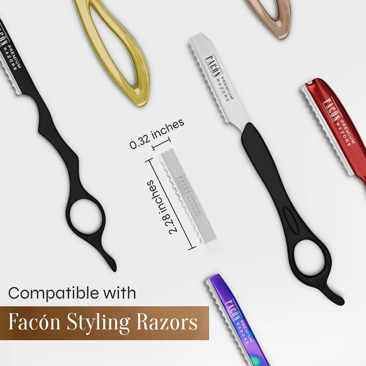 FACON Professional Hair Styling Razor Replacement Blades 10 Count | Precision Japanese Stainless Steel - view 7