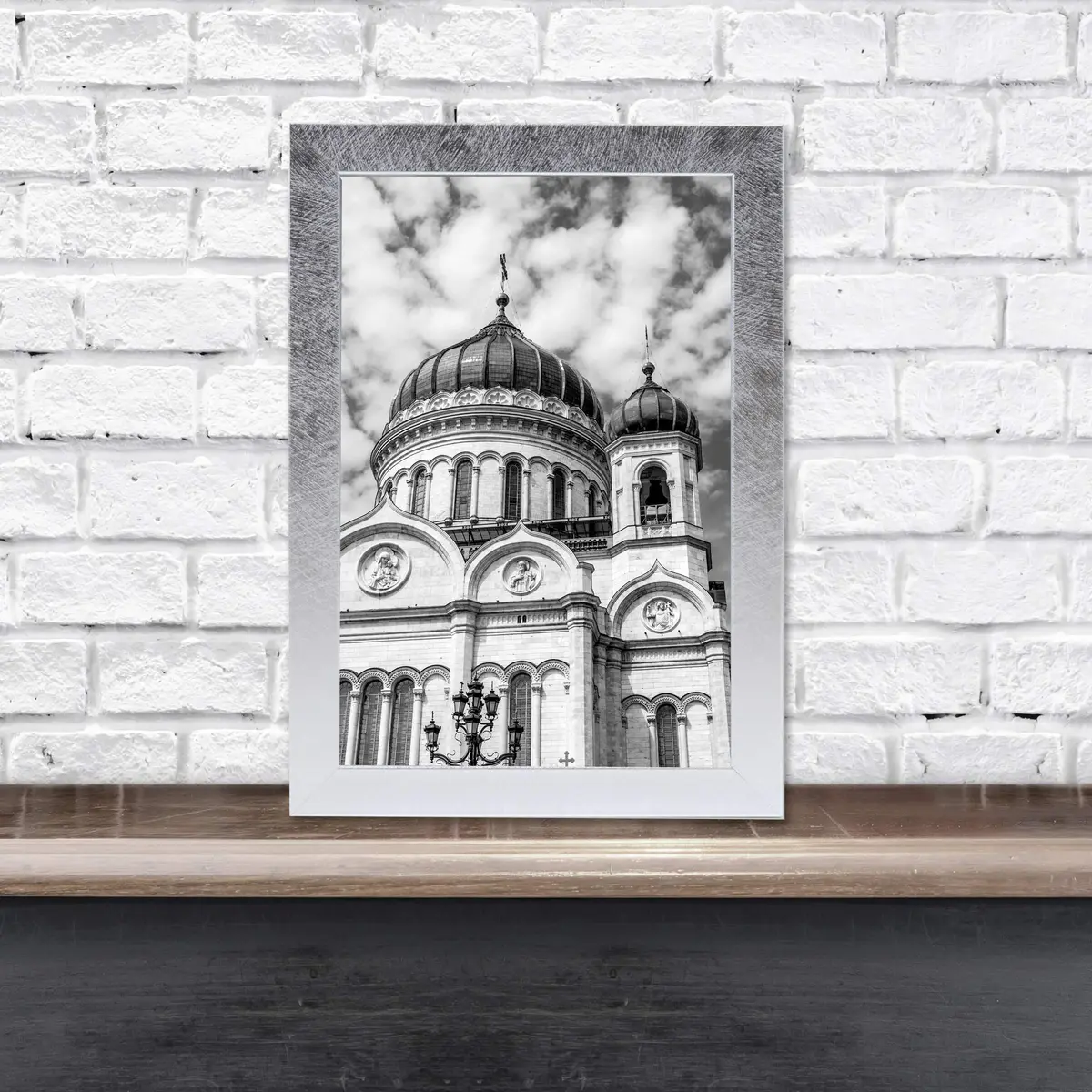 Lawrence Frames Chloe Contemporary Picture Frame, 4x6, Silver | Elegant burnished silver composite design - view 4