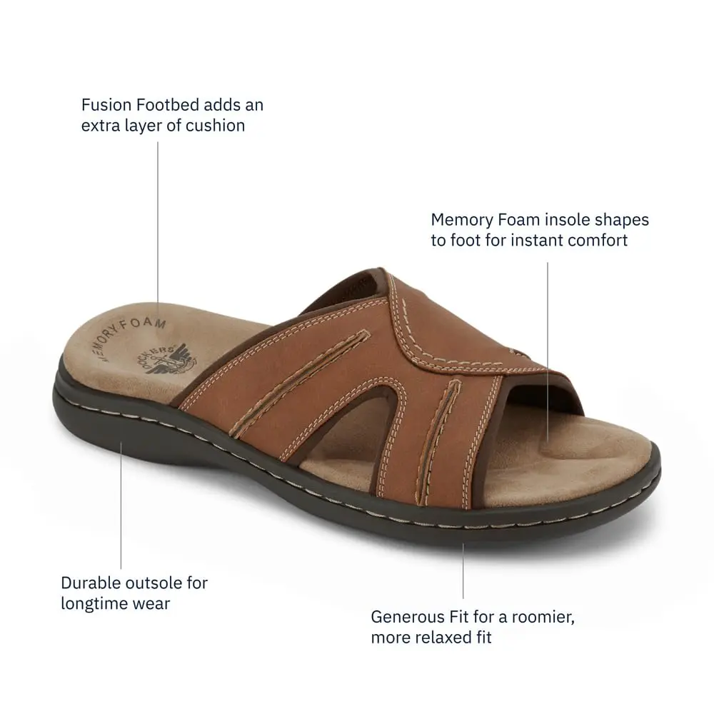 Dockers Sunland Casual Slide Sandal Shoe Rust 15 | Comfortable Men’s Slip-On Footwear - view 8