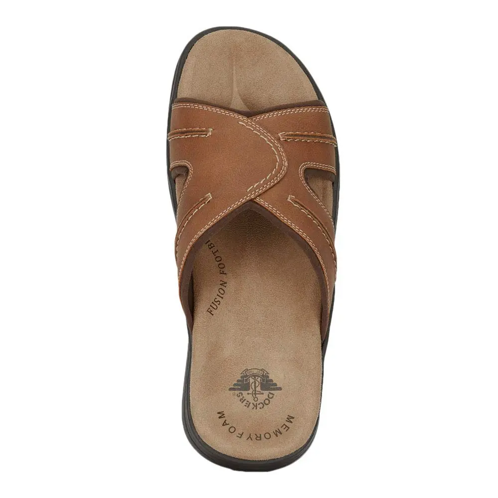 Dockers Sunland Casual Slide Sandal Shoe Rust 15 | Comfortable Men’s Slip-On Footwear - view 3