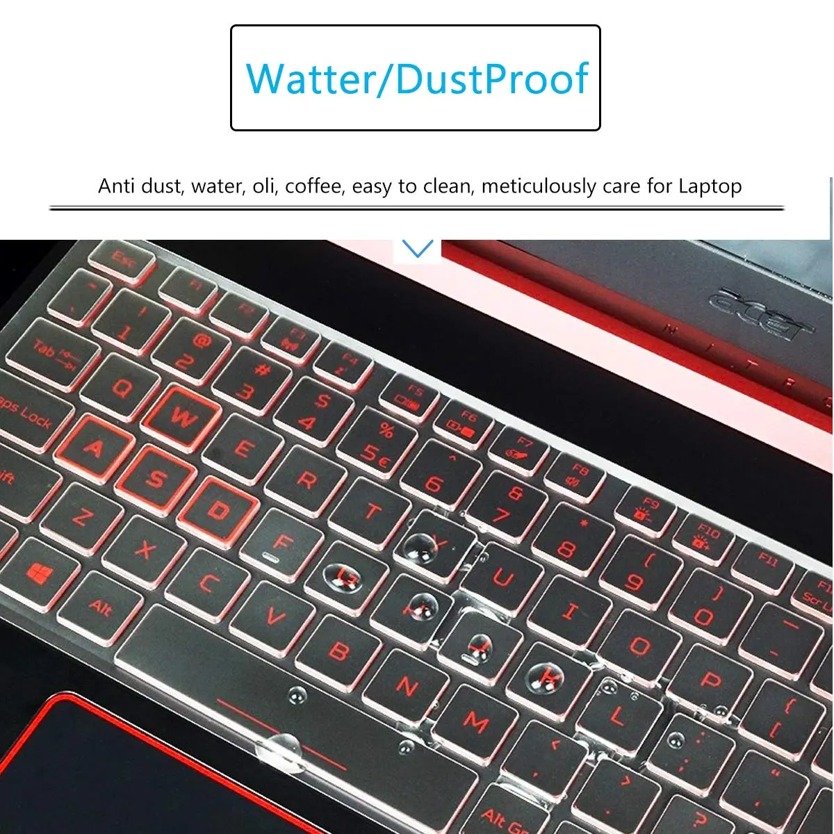 MUBUY-GOL Keyboard Cover for Acer Nitro 5, Nitro 16, Nitro 17, Predator Helios 300 | Durable, Transparent & Waterproof - view 4