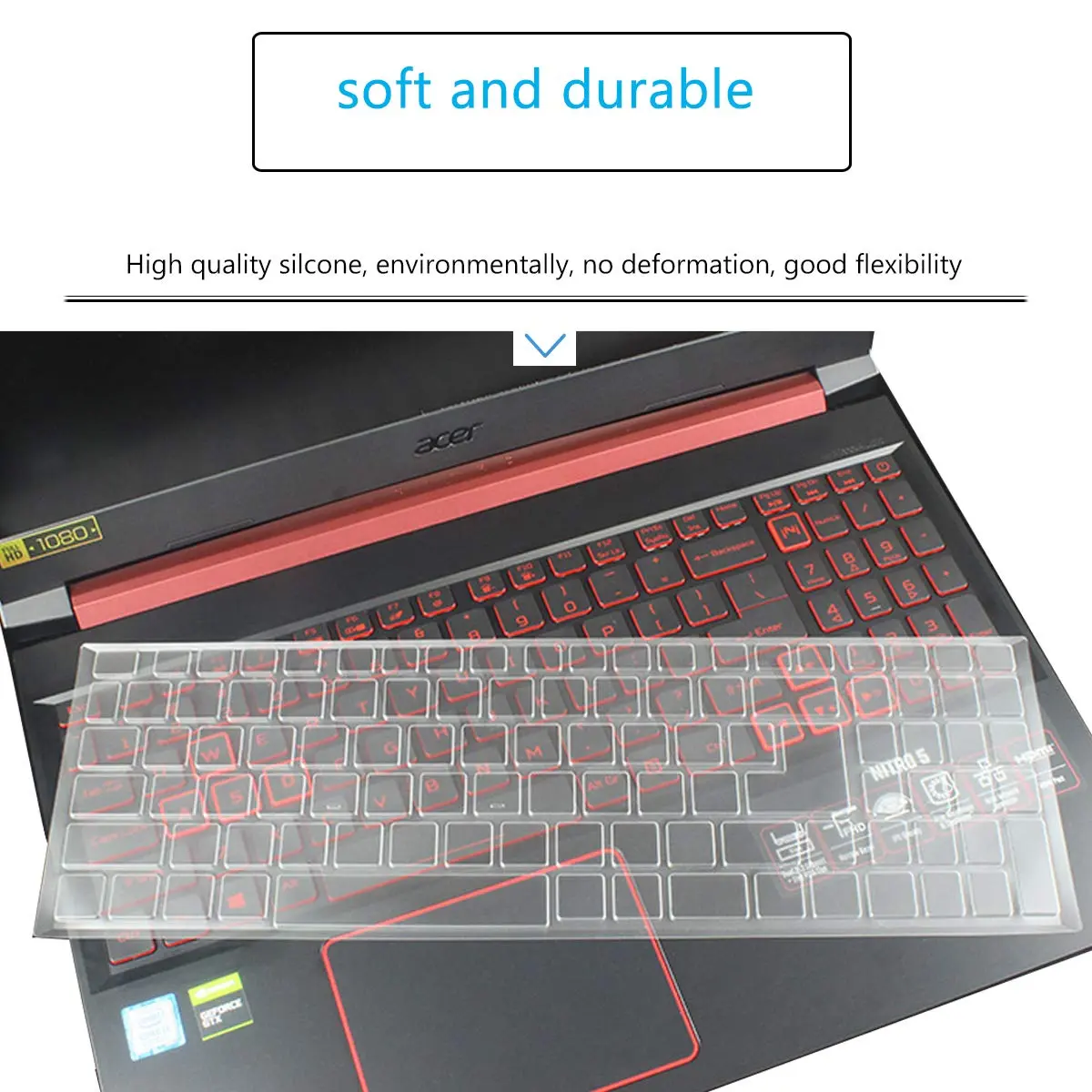 MUBUY-GOL Keyboard Cover for Acer Nitro 5, Nitro 16, Nitro 17, Predator Helios 300 | Durable, Transparent & Waterproof - view 7