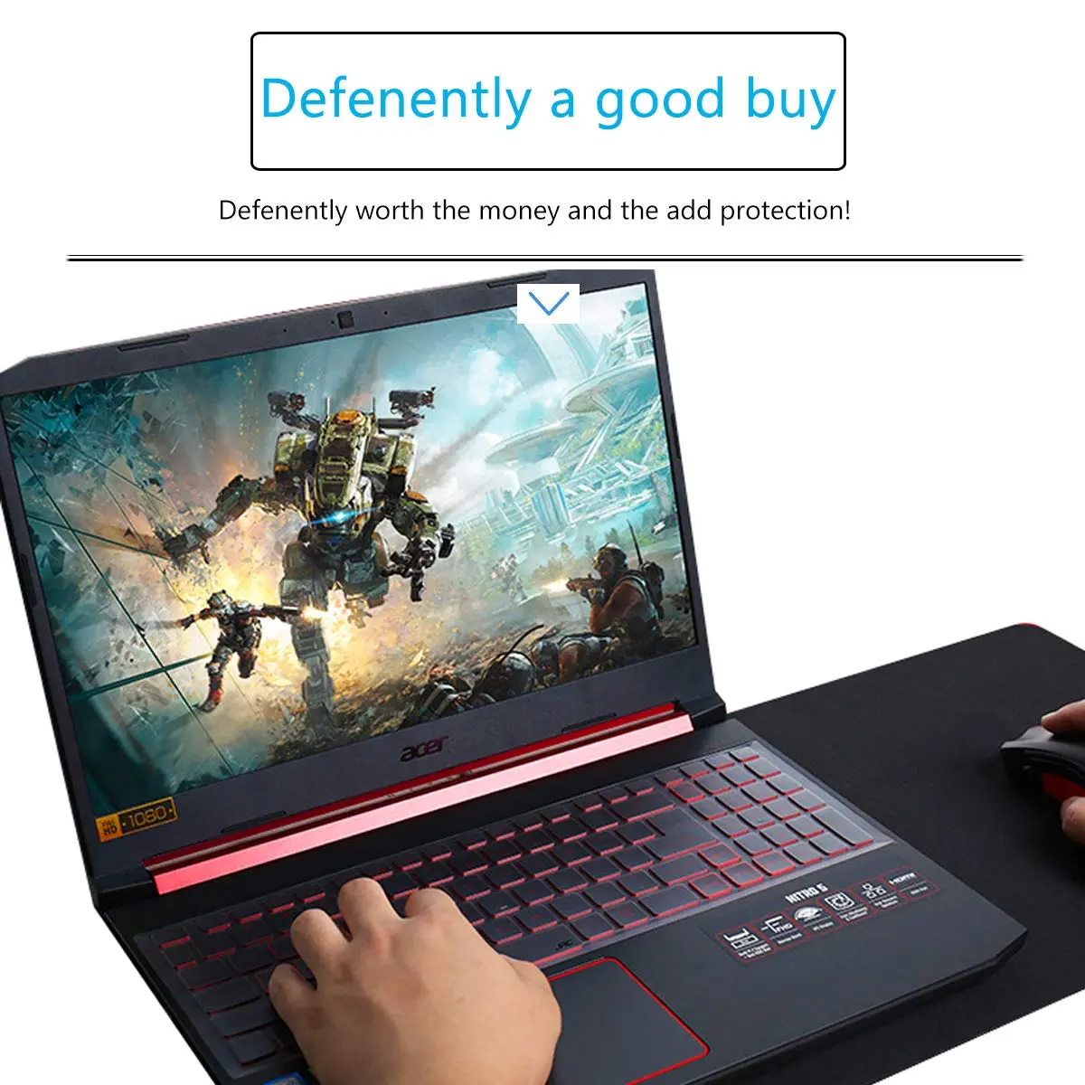 MUBUY-GOL Keyboard Cover for Acer Nitro 5, Nitro 16, Nitro 17, Predator Helios 300 | Durable, Transparent & Waterproof - view 3