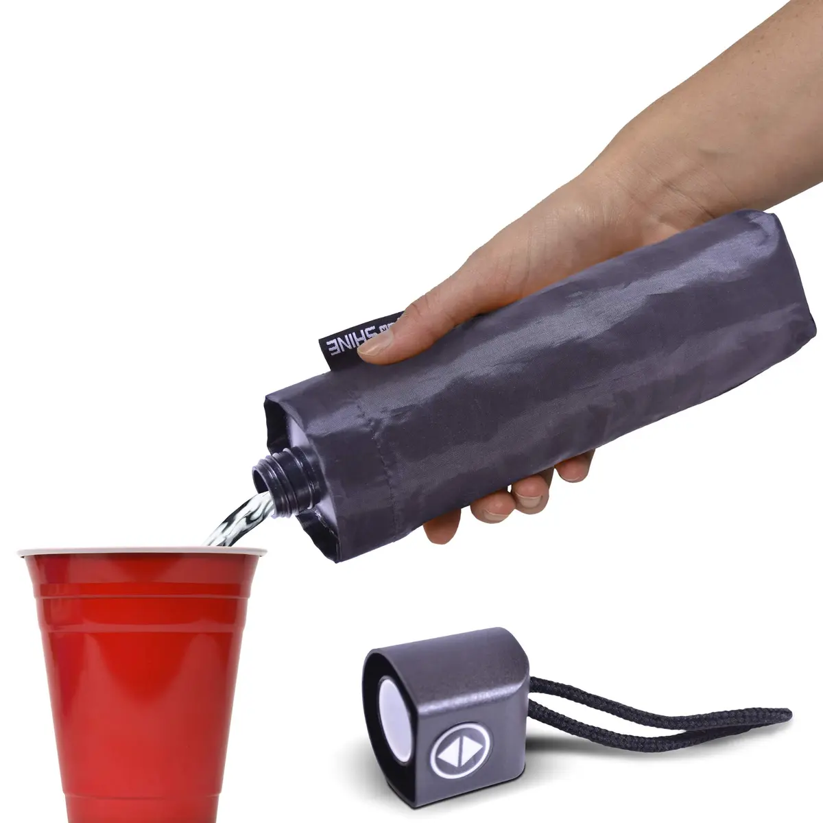 GoPong Rain or Shine Umbrella Flask 2 Pack (24 oz Total) | Hidden Alcohol Travel Flasks with Funnel & Spout - view 3