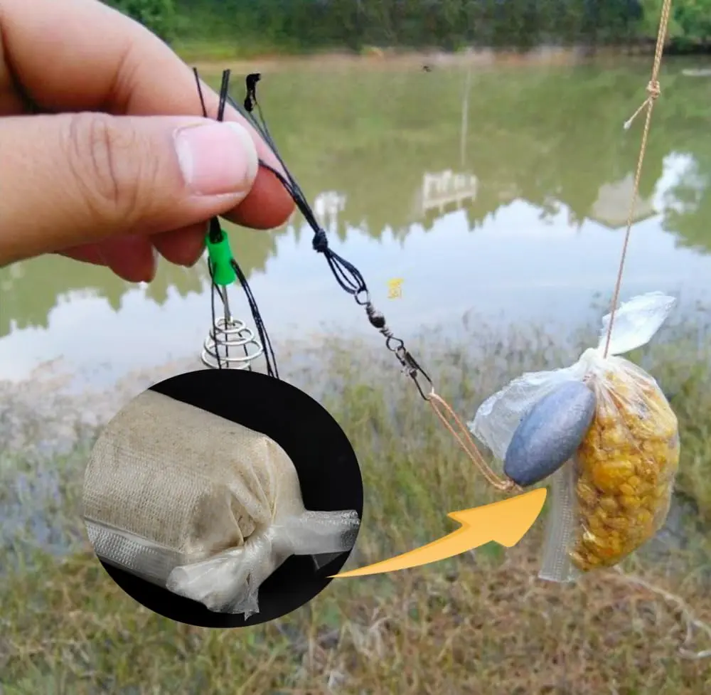 APZDFGIFCD 100Pcs PVA Water Soluble Fishing Bait Bags 10cm x 14cm | Dissolves Quickly in Cold Water - view 6