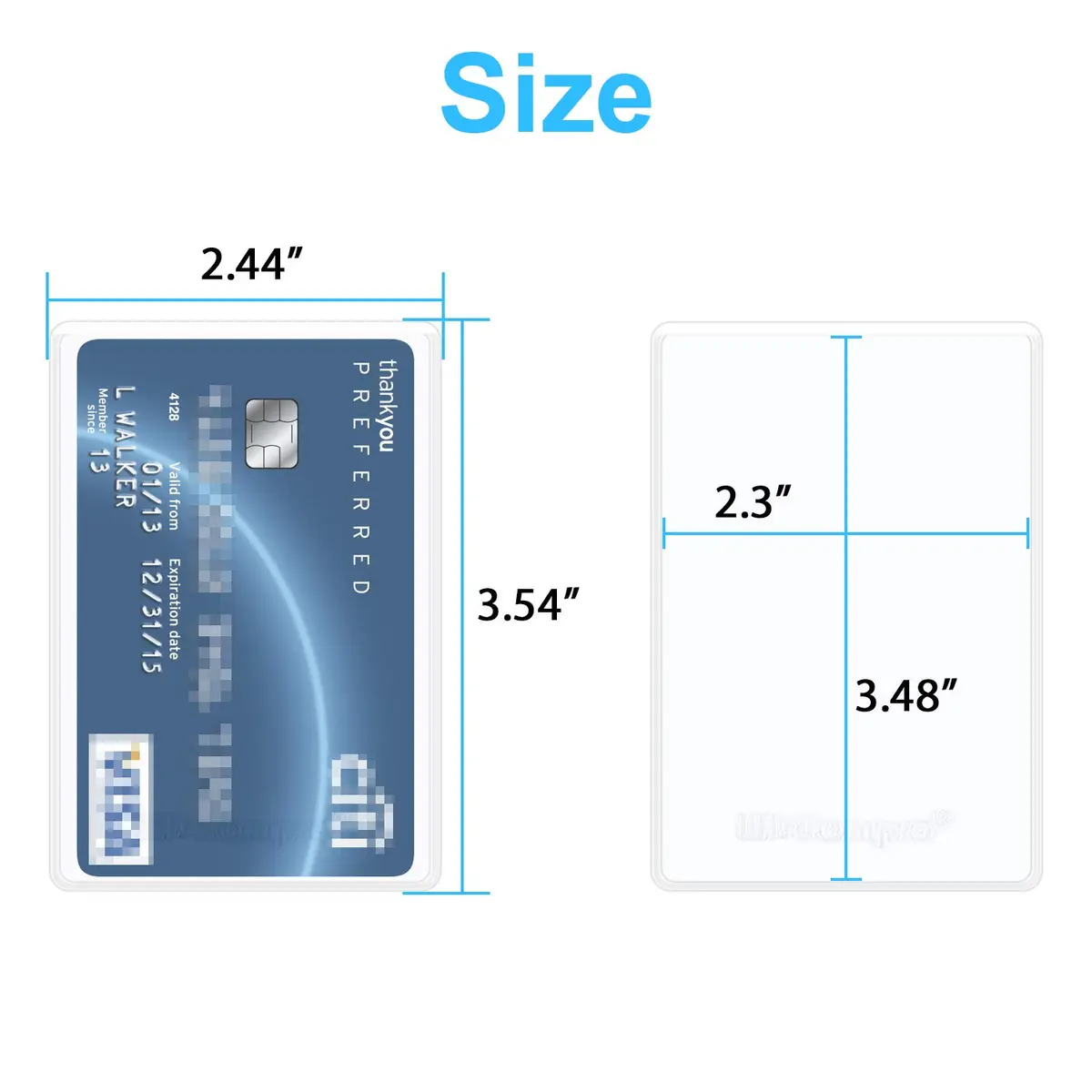 Wisdompro 10 Pack Card Document Sleeves | Clear PVC Medicare Card Protectors (3.54x2.44 Inches) - view 6
