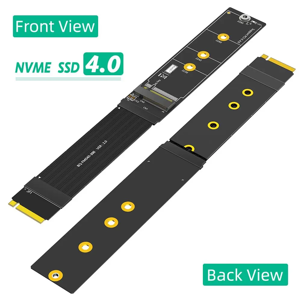 Sintech M.2 NVME Extender,NGFF M-Key PCIe 3.0/4.0 SSD Extension Card with 20cm Soft-PCB Cable - view 2