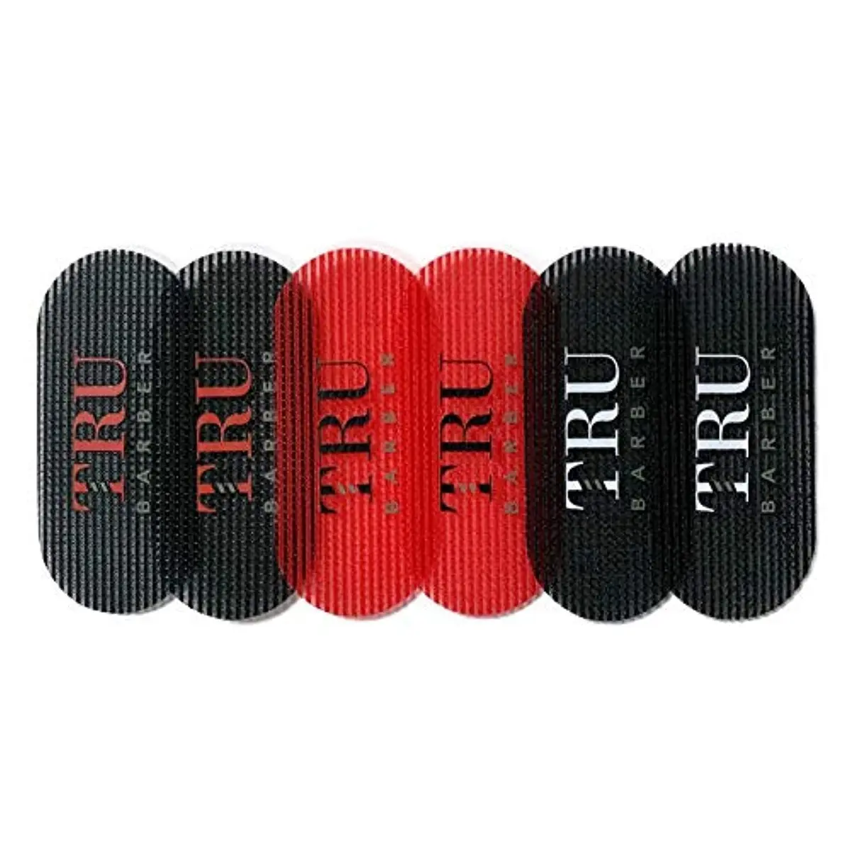 TRU BARBER Hair Grippers 6 Pcs (Black/Red) | No-Slip Styling Clips for All Hair Types - main product image