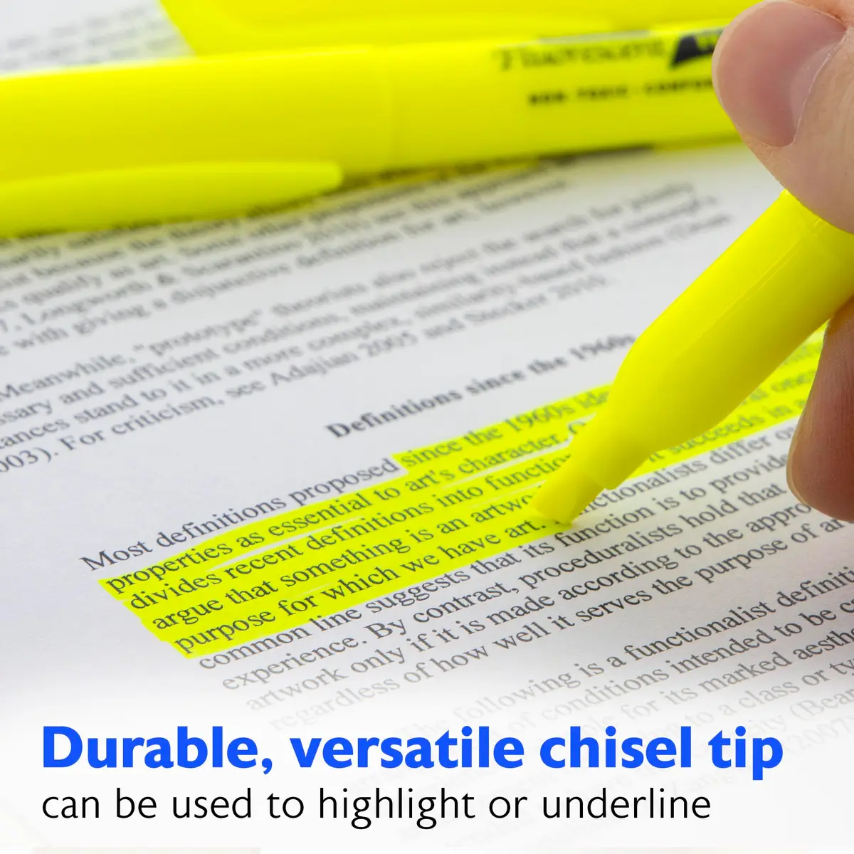 BAZIC PRODUCTS Yellow Pen Style Highlighters 5 Ct | Chisel Tip, Fluorescent Yellow, Pen-Style, Bulk Pack - view 3