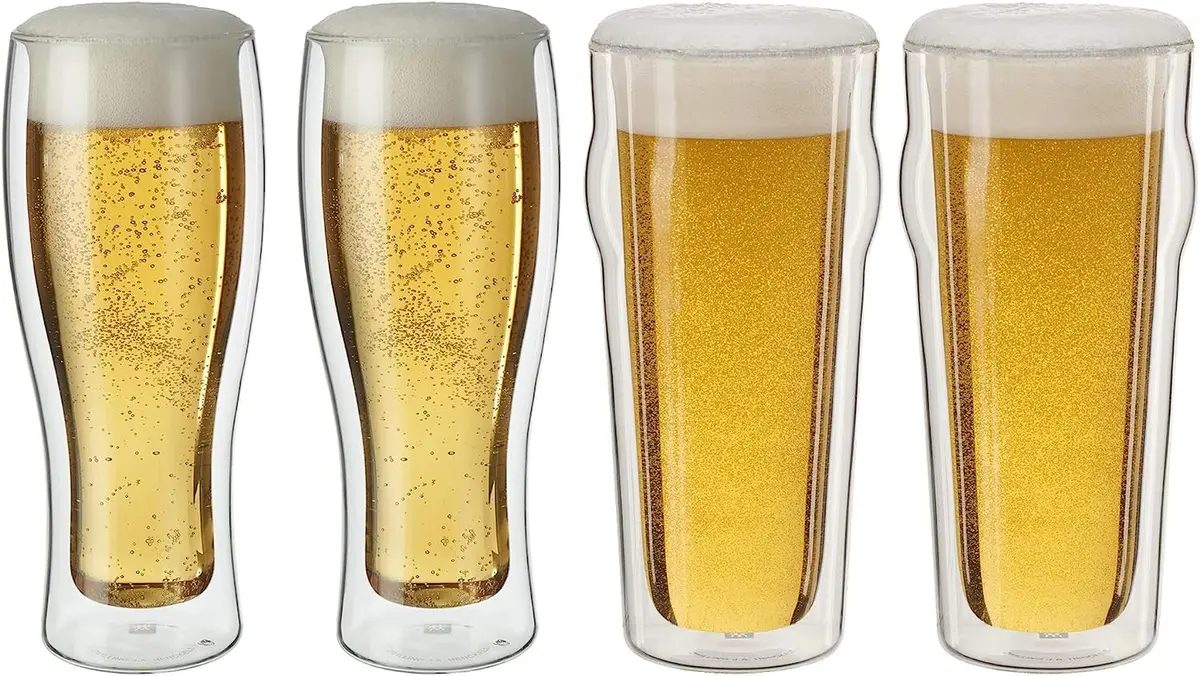ZWILLING Sorrento Double-Wall Pint & Pilsner Glass Set, 14-oz & 16-oz | Italian Design & German Engineering - main product image