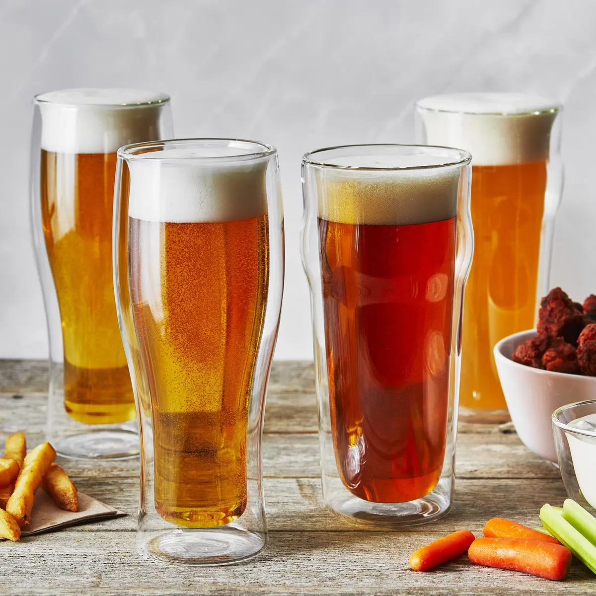 ZWILLING Sorrento Double-Wall Pint & Pilsner Glass Set, 14-oz & 16-oz | Italian Design & German Engineering - view 2