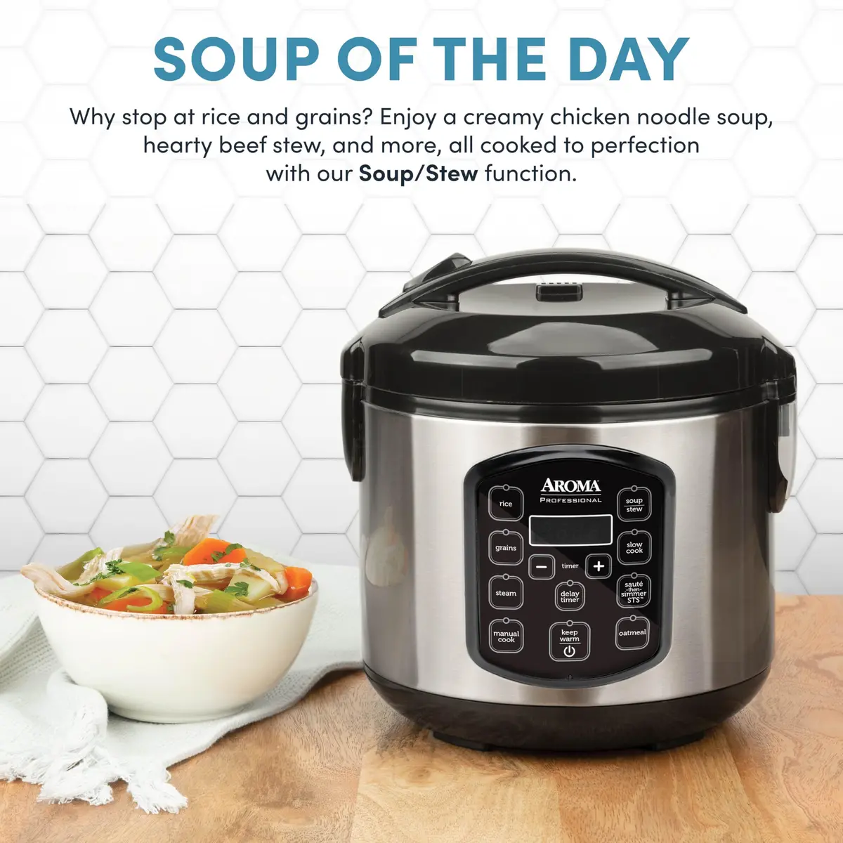 AROMA Professional 8-Cup Digital Rice & Grain Multicooker 2Qt | Versatile Cooking with Sauté-then-Simmer STS® - view 5