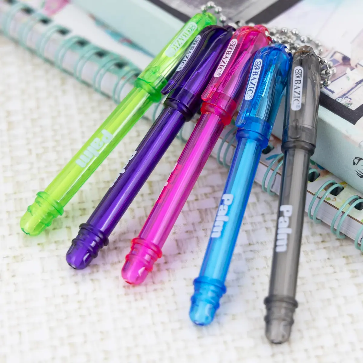 BAZIC PRODUCTS Palm Mini Ballpoint Pens, Key Chain, Black Ink, Medium, 24-Box | Compact, Refillable, Smooth Ink - view 5
