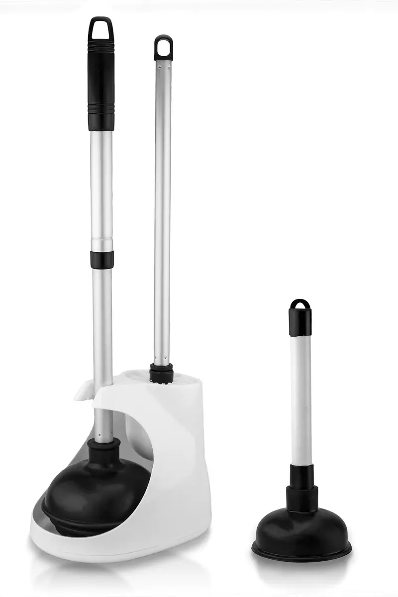 NEIKO Toilet Plunger Set, 4 Piece | All-Angle Design with Telescopic Handle for Bathroom - main product image